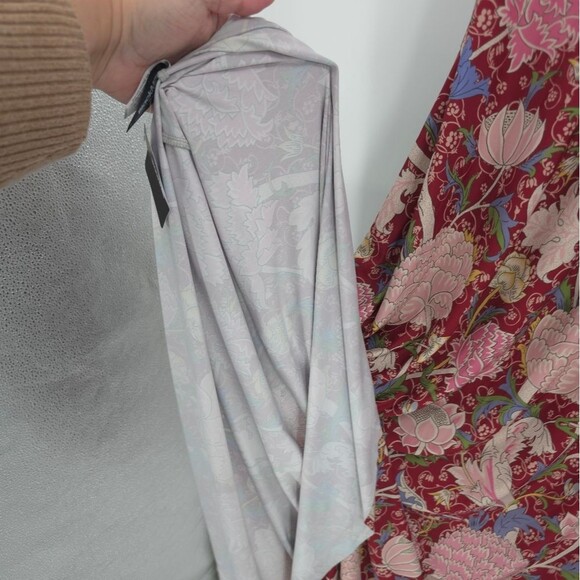 BlackMilk Cray High Neck Maxi Dress  Peonies Slinky Cap Sleeve Art To Wear - Picture 6 of 14